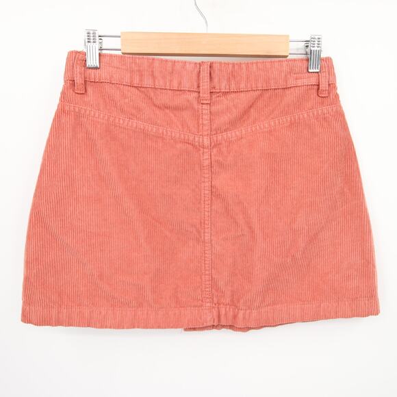 Free People Skirt Burnt Orange Corduroy Ray Cord Mini Button Front High Rise 6 - Picture 12 of 12